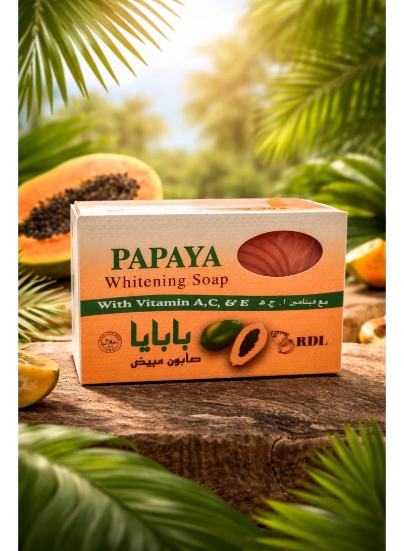 RDL 6 pieces of papaya soap for skin whitening, 135 grams - Image 2